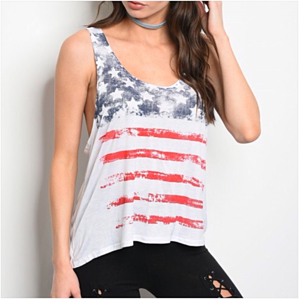 American Flag Graphic Racerback Tank SML - Picture 1 of 6